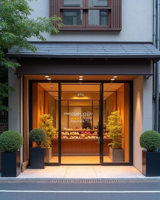 The elegant storefront of Momo Kaju in Kyoto.