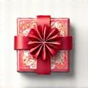 Icon representing a gift wrapped in a Furoshiki cloth.