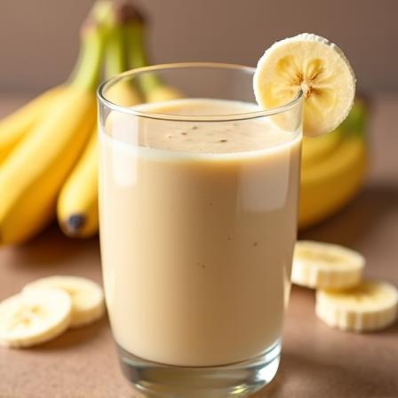 A creamy, fresh banana smoothie.